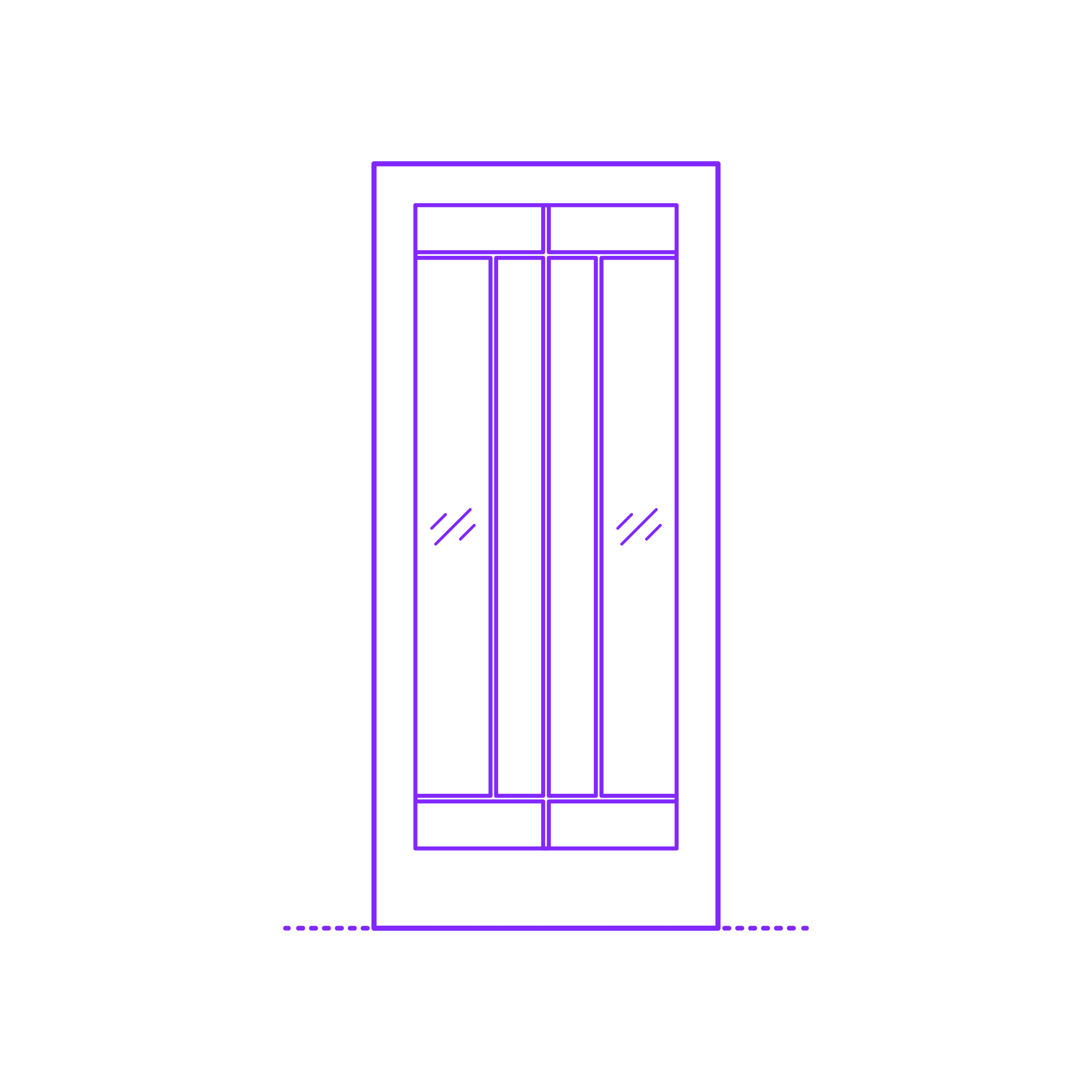 Buildings Interior Doors Lite Interior Door Mix Top Bottom Outline Icon Svg Set Free Vectors